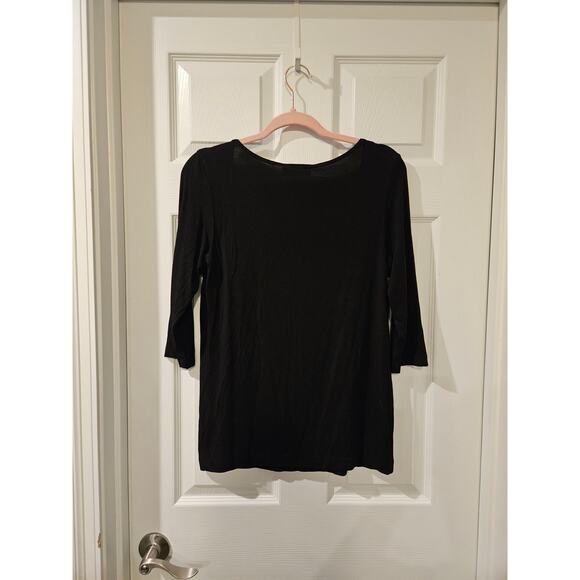 Bryn Walker‎ Black Stretch Top Women’s Small Modal 3/4 Sleeve Minimal Lagenlook - Picture 7 of 7